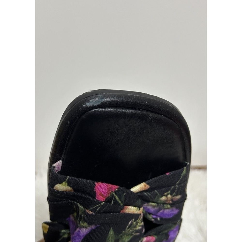 Ted Baker Ashina Knot Slide Sandals Mule 7.5 Black Floral Slip-On 37.5 - Picture 6 of 7